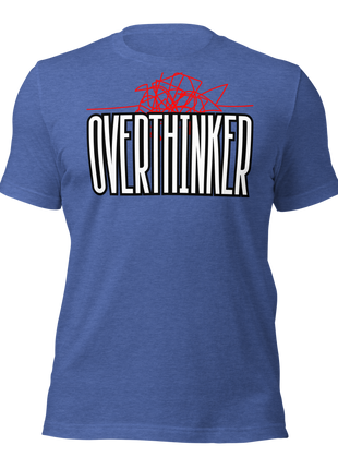 OverThinker T-Shirt, blue entrepreneur apparel with a bold graphic design, perfect for creatives and thinkers.