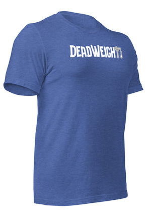 Blue DeadWeight T-Shirt for entrepreneurs, designed for those who hustle and prove doubters wrong.