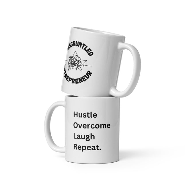 HOLR Coffee Lover's Mug for Entrepreneurs featuring humorous motivational text.