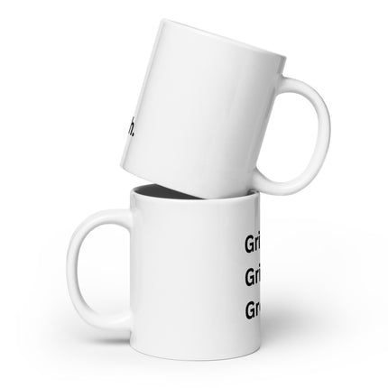 Grit. Grind. Growth. Entrepreneur Coffee Mug duo stacked on top, showcasing ambition and hustle for entrepreneurs.