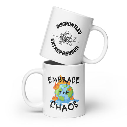Embrace the Chaos Coffee Mug for Entrepreneurs, featuring a vibrant design perfect for go-getters and dream chasers.